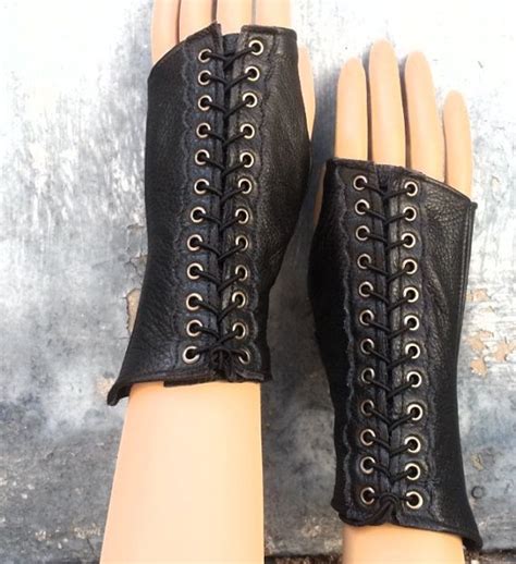 vintage glove clip|leather fingerless gloves old style.